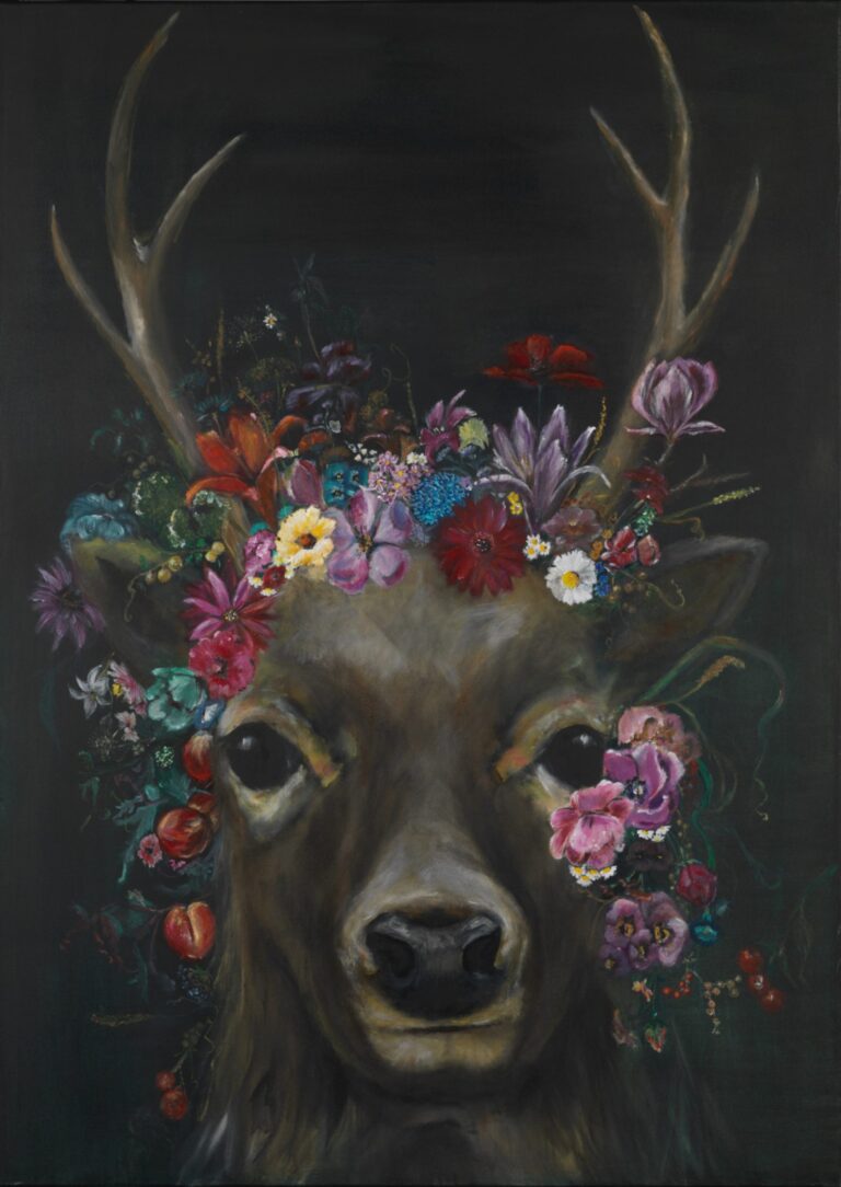 Art by van de Ven - Deer Flowers